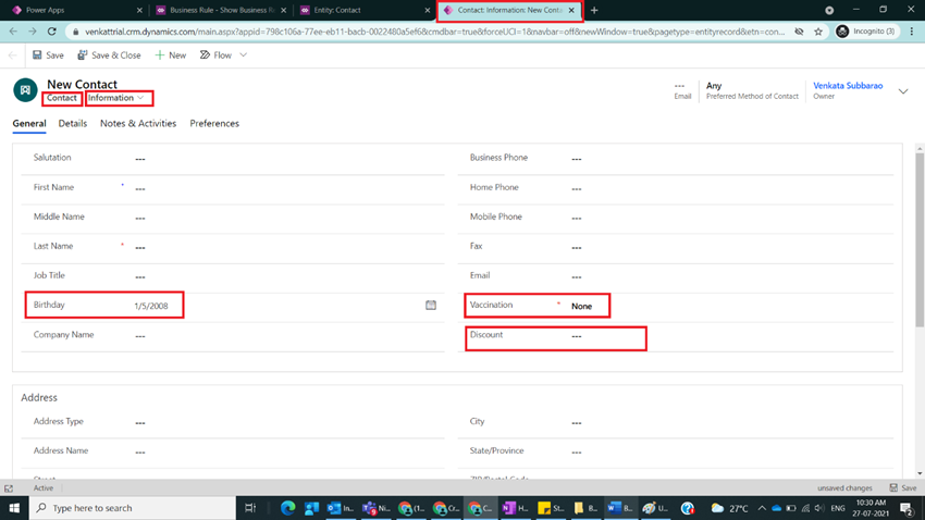 Business Rules with Actions Set Business Required/Visibility in Model Driven Power Apps